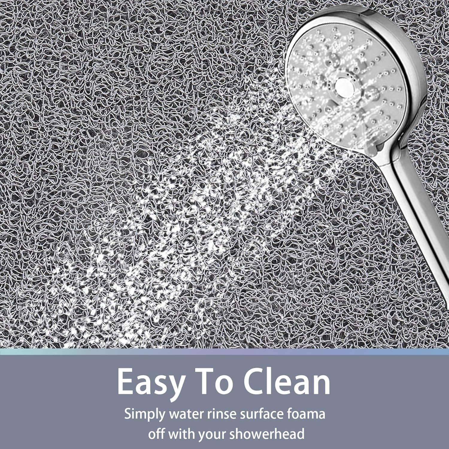 Shower Mat Bathtub Mat,24x16 inch Non-Slip Bath Mat , Fast Drying Bath Tub Mats,Anti Slip Mat for Tub,Shower,Bathroom (Gray)