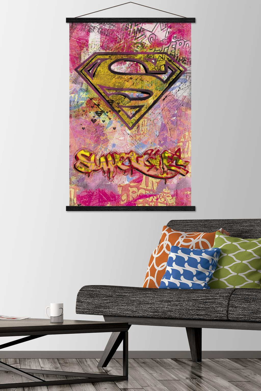 DC Comics - Supergirl Wall Poster with Wooden Magnetic Frame, 22.375" x 34"