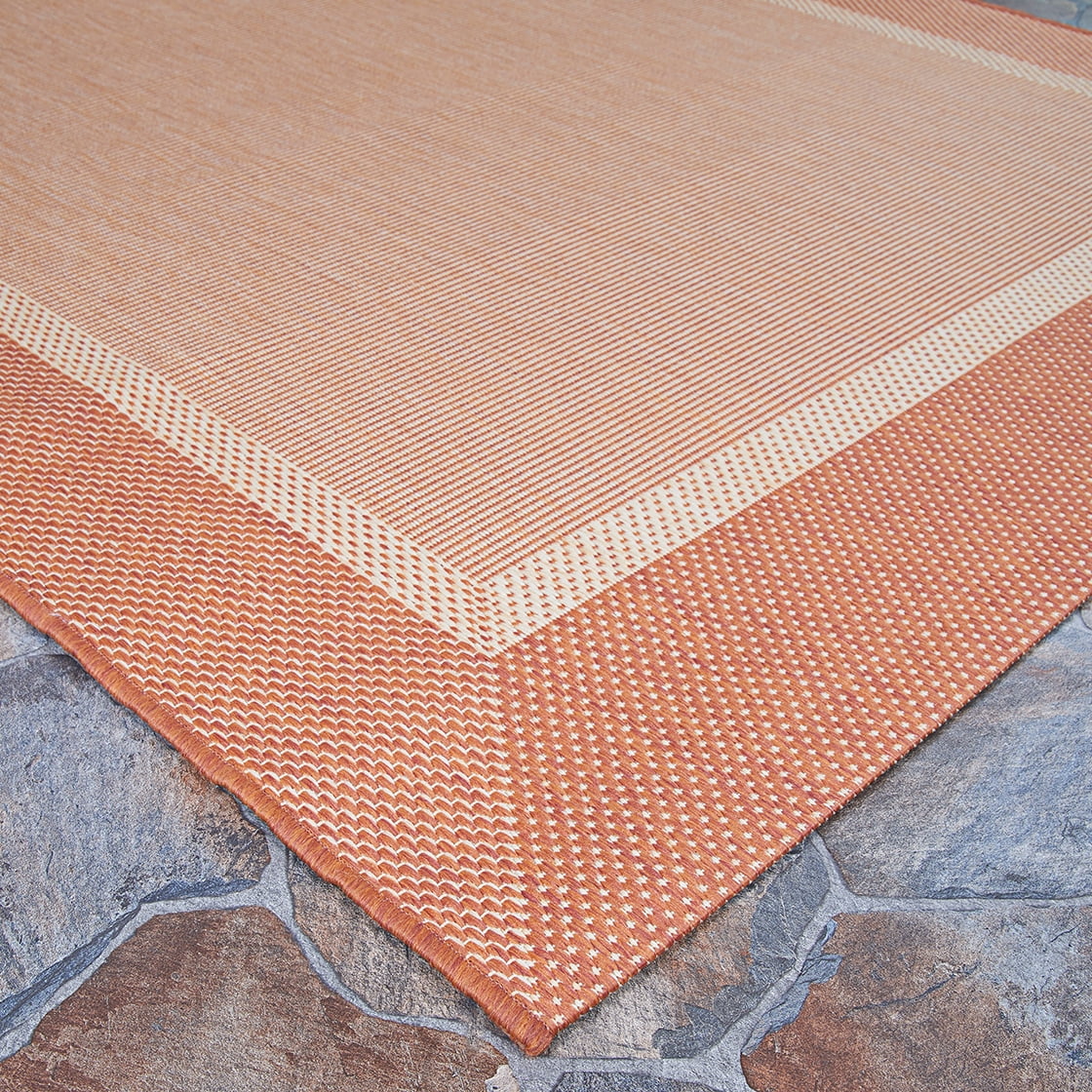 Couristan 2.25' x 7.75' Orange Rectangular Polypropylene Area Throw Rug Runner