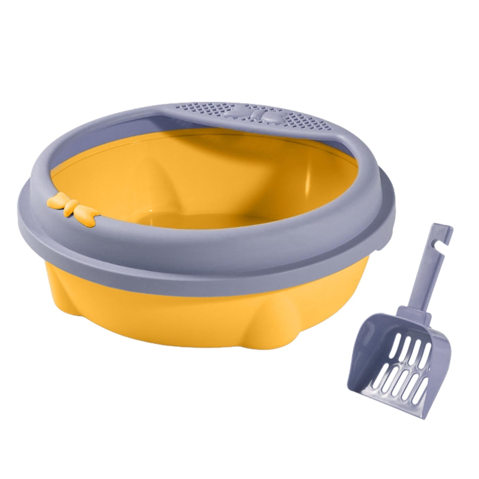 Tooyful Semi Enclosed Cat Litter Box Pet Litter Pan Easily to Clean Indoor Cats Anti Splashing Cat Potty Cat Bedpan for Small Animals , Violet Small