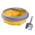 thumbnail image 2 of Semi-Enclosed Cat Litter Box Removable Cage Splashproof Kitten Toilet Litter Box Violet Small, 2 of 9