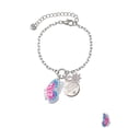 thumbnail image 2 of Delight Jewelry Silvertone Large Translucent Hot Pink & Blue Flying Butterfly Silvertone Discover Dream Explore Zoey Charm Bracelet, 6.5+2" Extender, 2 of 4