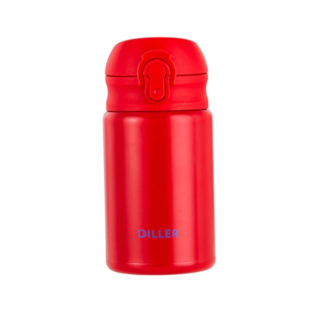 Opolski Flacon Isotherme 300ML Couvercle Rabattable Conservation de la Chaleur Design Compact Mini Bouteille en Acier Inoxydable pour la Maison