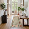 thumbnail image 4 of Moynesa 2'x5' Floral Runners for Hallways, 2x5ft Kitchen Runner Rug Ultra-Thin Soft Rug, Non-Slip Washable Rug Runner Stain Resistant Boho Rug Low-Pile Carpet Runner for Bathroom Bedroom,Coffee, 4 of 7