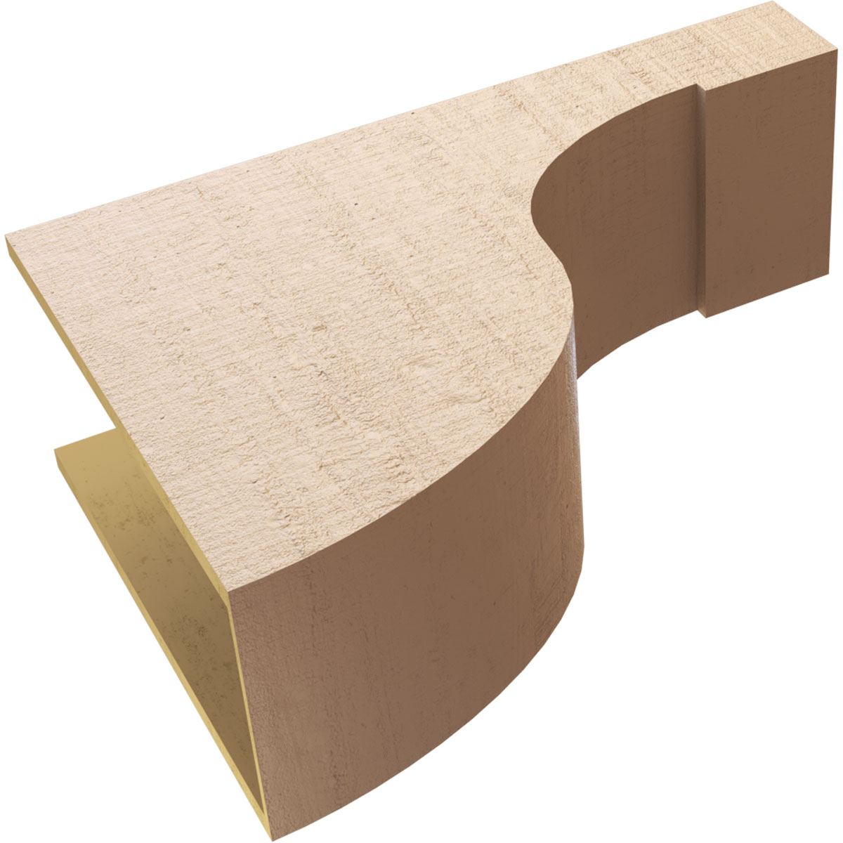 12"W x 36"D x 24"H Classic Del Monte Rough Cedar Woodgrain TimberThane Corbel, Primed Tan