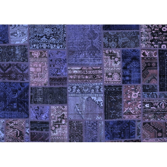 Ahgly Company Indoor Rectangle Oriental Blue Modern Area Rugs, 6' x 9'