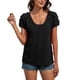 thumbnail image 1 of Camisa de manga corta para mujer, cuello en V, blusa de encaje informal, camiseta sin mangas con hombros descubiertos, Top para mujer, 1 of 6