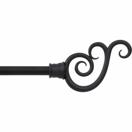 Mainstays 5 8 Diameter Decorative Cafe Curtain Rod Black Finish Cafe Curtain Rod Black Finish
