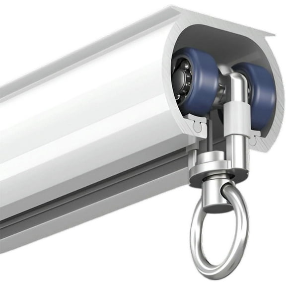 GXCZ Curtain Rods Heavy Duty Curtain Track 70-100-180-300-600cm Room Divider Track, Sliding Curtain Rail Set For Living Room/Bedroom/Shower/Rv(White-ceiling,500cm(4 * 1.25m))