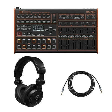 Behringer LM DRUM Classic Hybrid Sampling Drum Machine, Bundle with TAPH100 Headphones and 10' Gold Series Auxiliary Cable