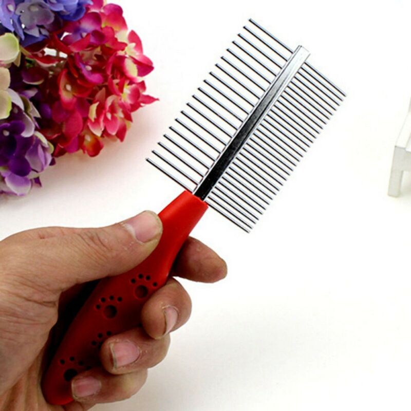 KABOER Pet Metal Double Row Teeth Grooming Dog Cat Puppy Hair Comb
