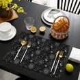 thumbnail image 4 of Black Gothic Sun Moon Pattern Summer Placemats Table Placemats Set Of 4-Linen Kitchen Washable Placemats Table Mats 11.8"x17.7" Non-Slip Heat Resistant, 4 of 6