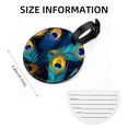 thumbnail image 5 of Peacock Feathers Set of 2pcs PU Leather Round Suitcase Tags with Privacy Cover and Name ID Tag - Ideal for Travel Luggage, Handbags, Backpacks, School Bags, 5 of 6