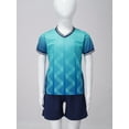 thumbnail image 2 of Nyeemya Kids Boys Soccer Jerseys Sportswear Quick Dry Athletic Shirts T-shirt with Shorts Set Sports Sky Blue 3XS, 2 of 6