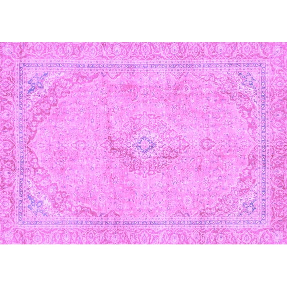 Ahgly Company Indoor Rectangle Abstract Purple Modern Area Rugs, 7' x 10'