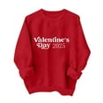 thumbnail image 1 of Penkiiy Chandail en Molleton Imprimé Col Rond pour Femmes Saint-Valentin Manches Longues Chandail en Molleton à Capuche TP Rouge, 1 of 7
