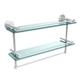 thumbnail image 2 of 22-in Gallery Double Glass Shelf with Towel Bar in Polished Nickel, 2 of 5