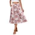thumbnail image 3 of Fantaslook Womens Midi Skirts Elastic High Waist Boho Skirt Flowy Trendy Skirts with Pockets, 3 of 9