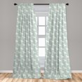 thumbnail image 5 of Ambesonne Animal Curtains, Horses with Triangles Art, Pair of 28"x95", Grey Yellow and Pale Seafoam, 5 of 5