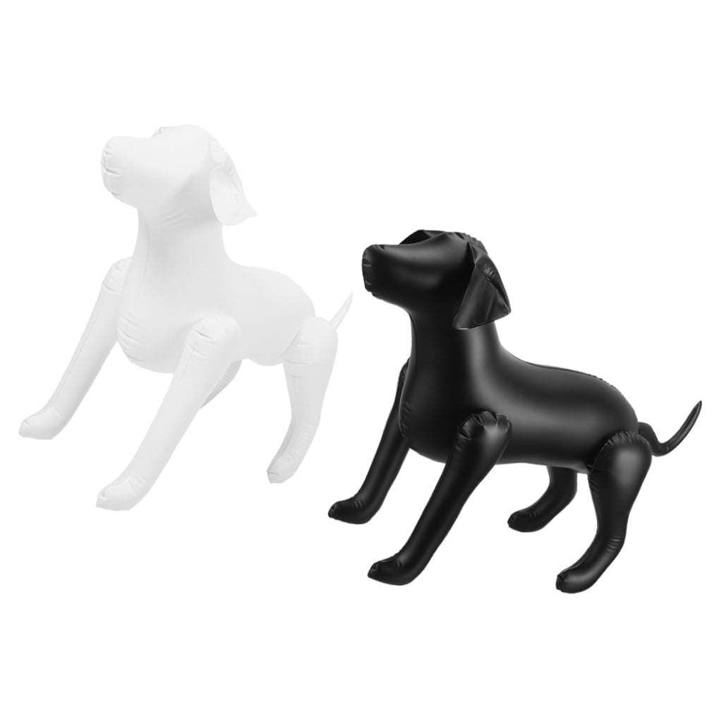 BESTYASH 2-Pack Inflatable Dog Mannequins PVC Assorted Colors for Pet Store Clothing Display and Decorative Use