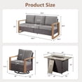 thumbnail image 4 of POCASSY Patio Furniture Set with Fire Pit, 4-Piece Wicker Outdoor Conversation Set with Swivel Glider Patio Chairs and 43" Propane Firepit Table, Luxury Outdoor Patio Fire Pit Set for Porch, Deck, 4 of 13