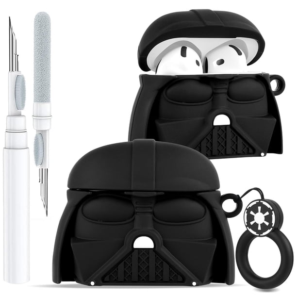 Funda de silicona para AirPods 4 Toyuma Cute Kawaii con dibujos animados, color negro