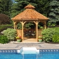 thumbnail image 3 of Outdoor Living Today 10' x 10' Hardtop Gazebo, Western Red Cedar, Octagon, Permanent, 3 of 9