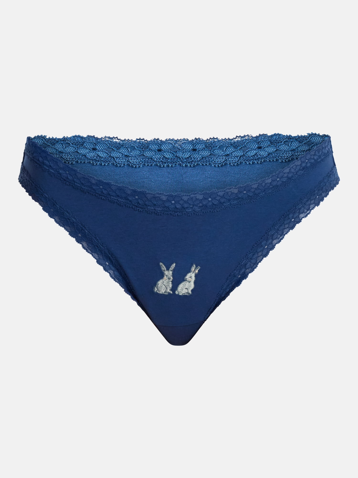 No Boundaries Cotton Blend Lace Thong Panties, Women's XS-XXXL