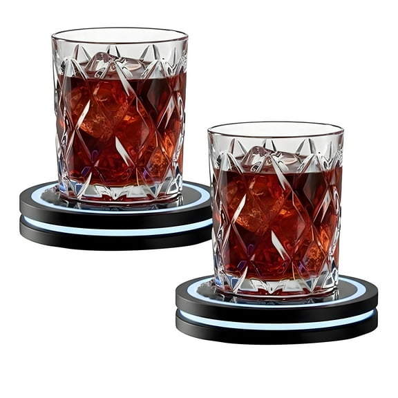 2PCS Smart Coaster 2.0: Learn How to Mix Perfect Drinks, Portable Cocktail Mixer with 1000 Recipe, Cocktail and Mocktail Drink Maker, AI-Powered and App-Enabled Drinks