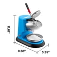 thumbnail image 2 of KFFKFF Electric Ice Crusher Machine, 220lbs/hr Snow Cone Maker with 4 Blades, Stainless Steel Shaved Ice Machine, 300W 1400RPM for Home and Commercial Applications, Blue, 2 of 9