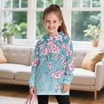 thumbnail image 3 of Xoenoiee Blue Cherry Blossom Print Long Hoodies for Girls Teens Cute Kids Clothes Sweatshirts Dress Hooded Jumper Pullover with Pocket Outfits Tops Fall Winter Jackets Sweater, 13-14 Years, 3 of 7