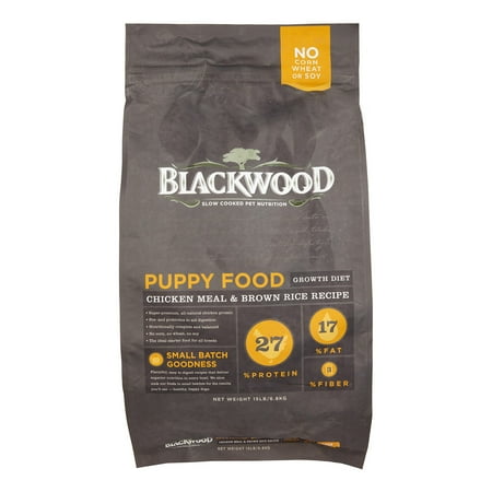 Blackwood Puppy Dry Dog Food Growth Diet [Natural Dog Food For All Breeds and Sizes of Puppies], Chicken Meal & Brown Rice Recipe, 15 lb. bag (B00GP7XSME)