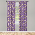 thumbnail image 2 of Ambesonne Purple Butterfly Curtains, Animals Dots Lines, Pair of 28"x84", Violet Pastel Yellow, 2 of 4