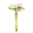 thumbnail image 4 of IP Gold(Ion Plating) Stainless Steel Ring with Synthetic Pearl in White for Women White Stone Color Style TK116G Size 9, 4 of 4