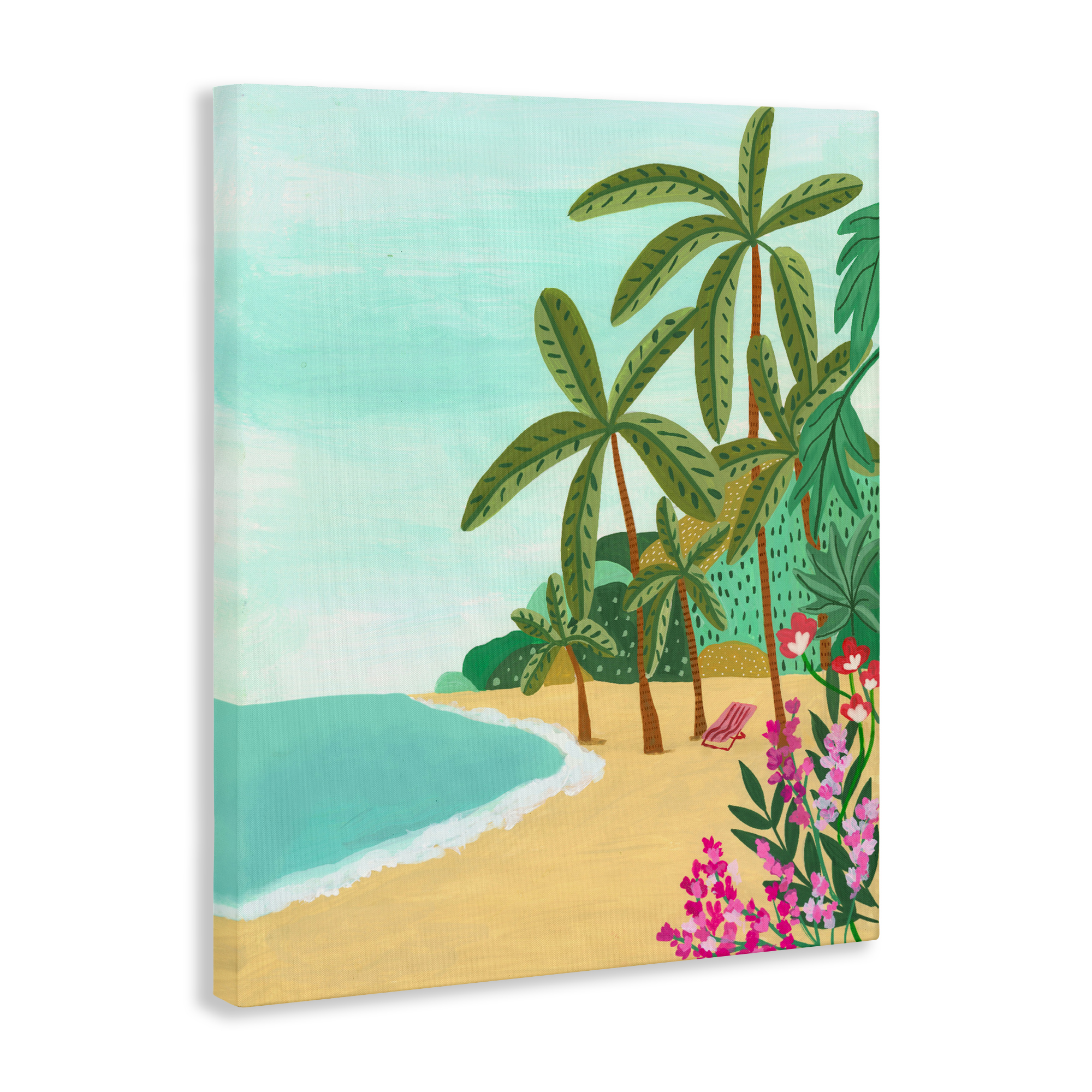 Palm Filled Shoreline Canvas Wall Art, design by Nabeela Rumi