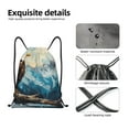 thumbnail image 4 of Xecao Iceberg Bald Eagle Pattern Sports Drawstring Backpack - String Swim Gym Bag with Wet Proof Pocket for Women&Men-Small, 4 of 6