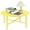Lemon Yellow, variant on CERBIOR Vintage Modern Small Round Coffee Table, Living Room Centerpiece, Wooden Surface Top & Sturdy Metal Legs, Minimalist Display Side Table