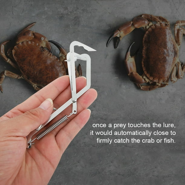 Yosoo Stainless Steel Clamp Fish Crab Fishing Trap Equipment Clip Tackle  Accessory, Fishing Clamp, Fishing Accessory 