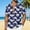 Navy, variant on Men's Hawaiian T Shirt Short Sleeve Lapel Button Down Print Shirts Beach Tops Red S