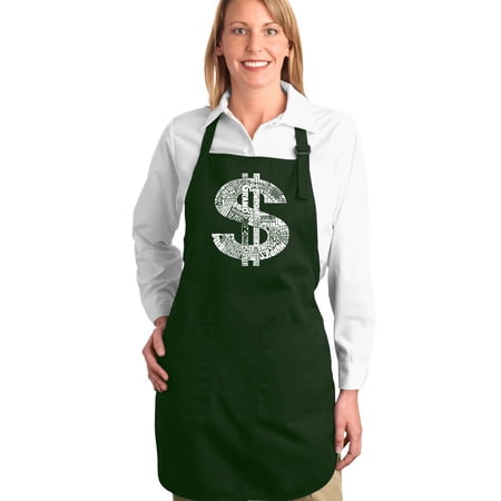 LA Pop Art Full Length Word Art Apron - Dollar Sign