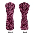 thumbnail image 5 of Uorisanigo Golf Club Headcover 3/5 Wood Headcover Elastic Closure Premium Leather Pink Cheetah Leopard Print Golf Driver Headcovers, Fairway Wood Head Cover, Hybrid Cover, Set of 3, 5 of 7
