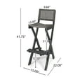 thumbnail image 5 of GDF Studio Omaha Outdoor Acacia Wood and Wicker 3 Piece Square Bar Bistro Set, Dark Gray and Brown, 5 of 18