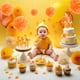 thumbnail image 5 of Cateissary 1 Uds. Conjunto de bolas de papel de Color naranja de 7,8 pulgadas con pompón para fiesta de cumpleaños bolas de flores pañuelos Kits de decoración para fiestas Naranja+35CM 14 pulgadas, 5 of 6