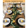 thumbnail image 4 of 13 Inch Round Placemats Set of 6, Pink Christmas Tree Non Slip Heat Insulation PP Table Mats, Gold Winter Snowflakes Xmas Vintage Washable Place Mats for Kitchen Dining Party Table Decor, 4 of 7