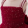 thumbnail image 6 of Bmisegm Girls' Dresses Carnival Pearl Embellished Spaghetti Strap Ruched Bodice Allover Embellished Tutu Skirt Party Kids Dress 3-4 Years, 6 of 9
