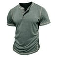 thumbnail image 5 of RYDCOT Mens Summer Shirts Casual Henley Shirts for Men Short Sleeve Solid Color Buttons Round Neck Sports Basic Tee Shirts Clearance, 5 of 9
