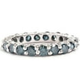 thumbnail image 2 of Pompeii 2ct Prong Blue Diamond Eternity Ring 14K White Gold (blue,I1), 2 of 3