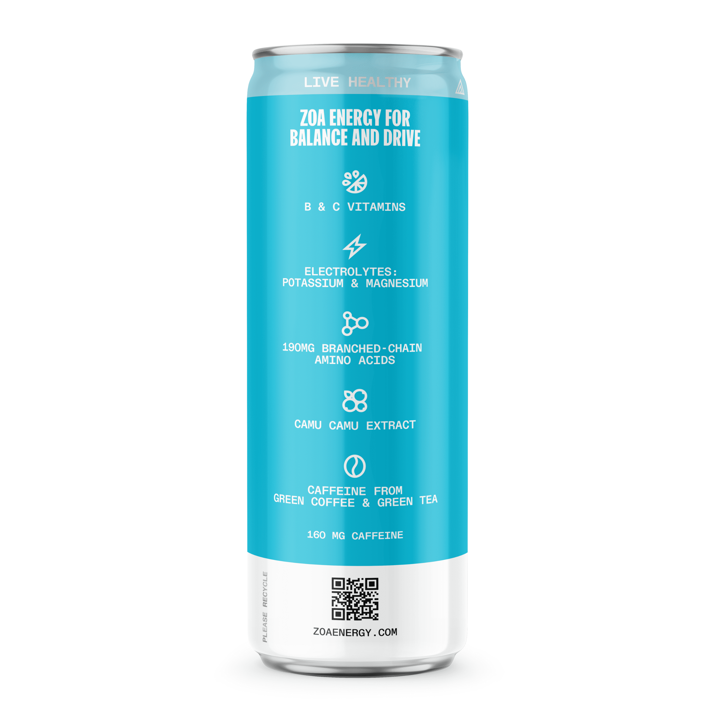 ZOA Zero Sugar Energy Drink, Tropical Punch, 12oz, 12-Pack