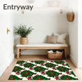 thumbnail image 3 of ODIKA 2'x3' Machine Washable Non-Slip Area Rug, Yuletide Poinsettia Scroll with Victorian Holiday High Traffic Rug, Green, 611574, 3 of 7
