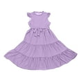 thumbnail image 2 of MIASHUI Girls Elegant Dresses Kids Summer Ruffle Sleeve Dress with Belt,Purple,15-16 Years, 2 of 5